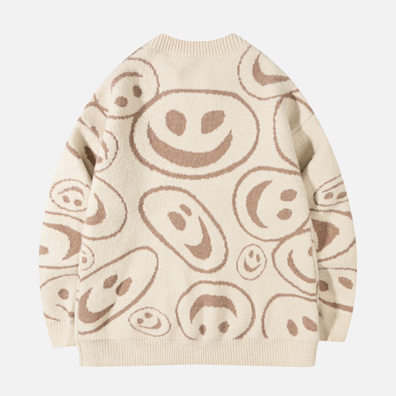 All-Over Smiley Jacquard Sweater