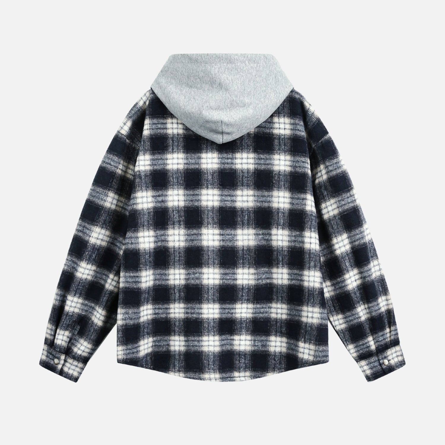 Sudadera con capucha de cuadros cepillados en bloques de color 