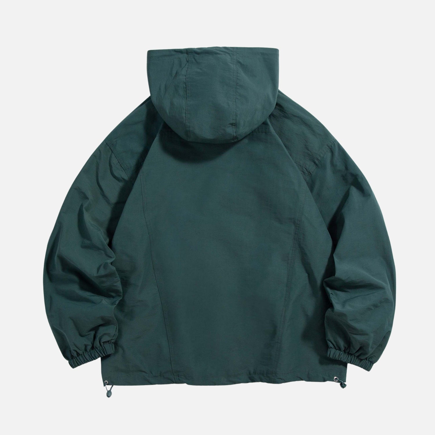 Solid Letter Print Hooded Windbreaker