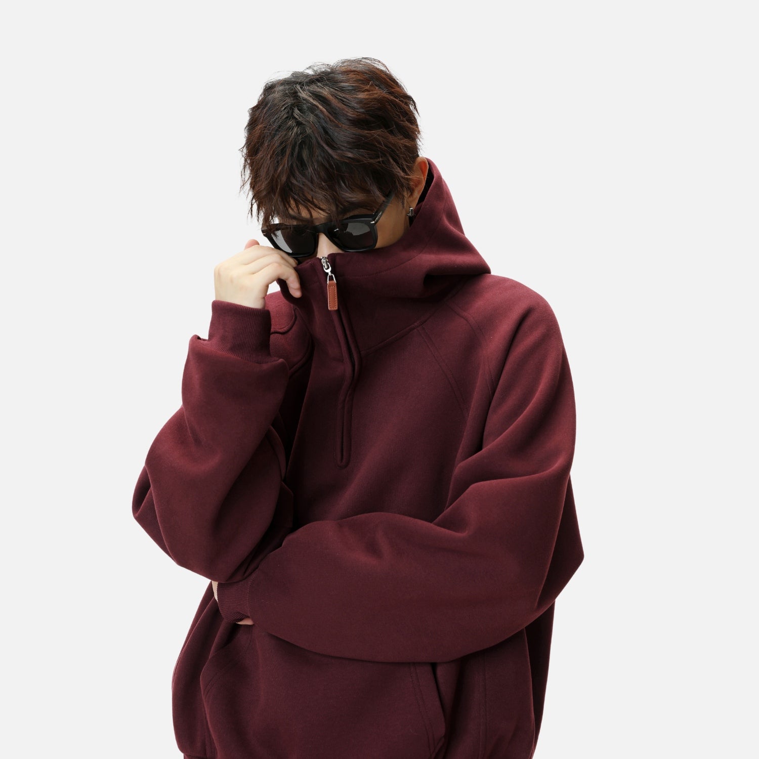 Structured Paneled Hooded Sweatshirt