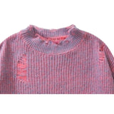 Distressed Design Round Neck Sweater
