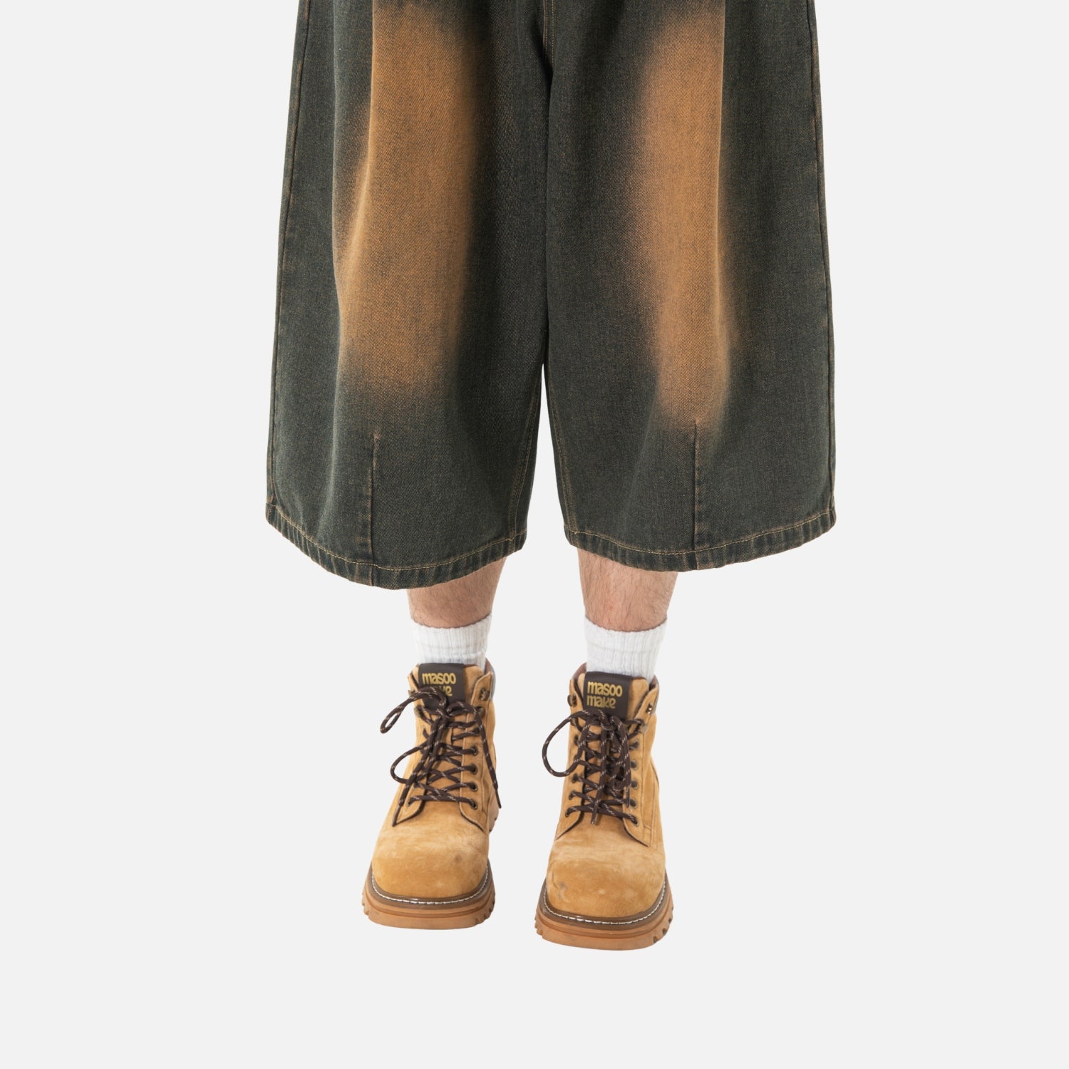 Washed Vintage Denim Bermuda Shorts