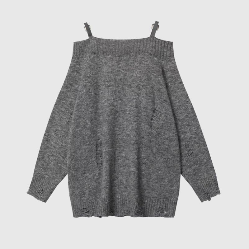 One-Shoulder Lazy Style Loose Sweater