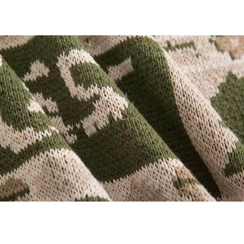 Suéter acogedor con bloques de color vintage