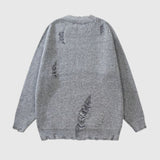 Distressed Design Round Neck Sweater