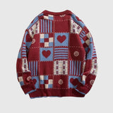 Heart embroidered knitted sweater