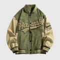 Chaqueta de béisbol de ante bordada estilo urbano