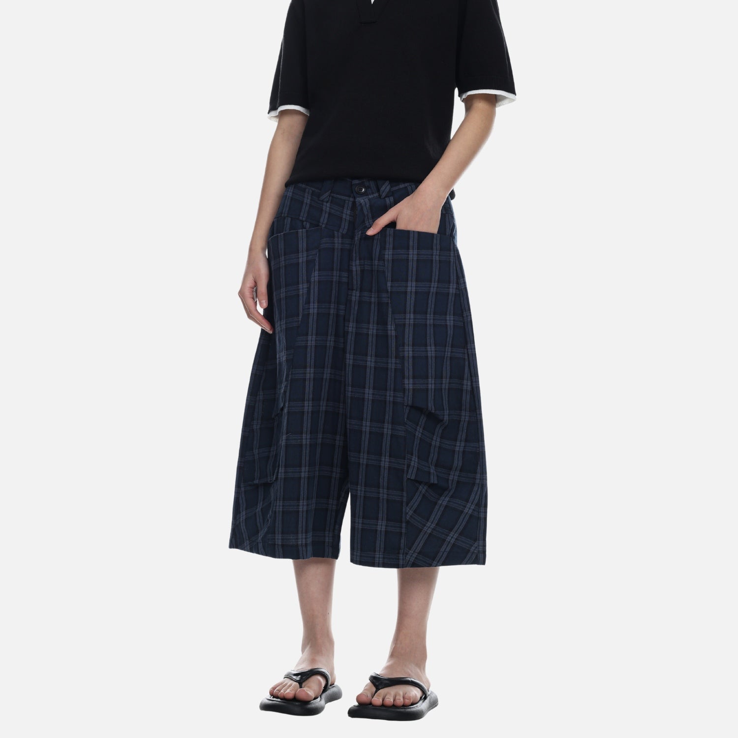 Zerlegte karierte Cargo-Shorts