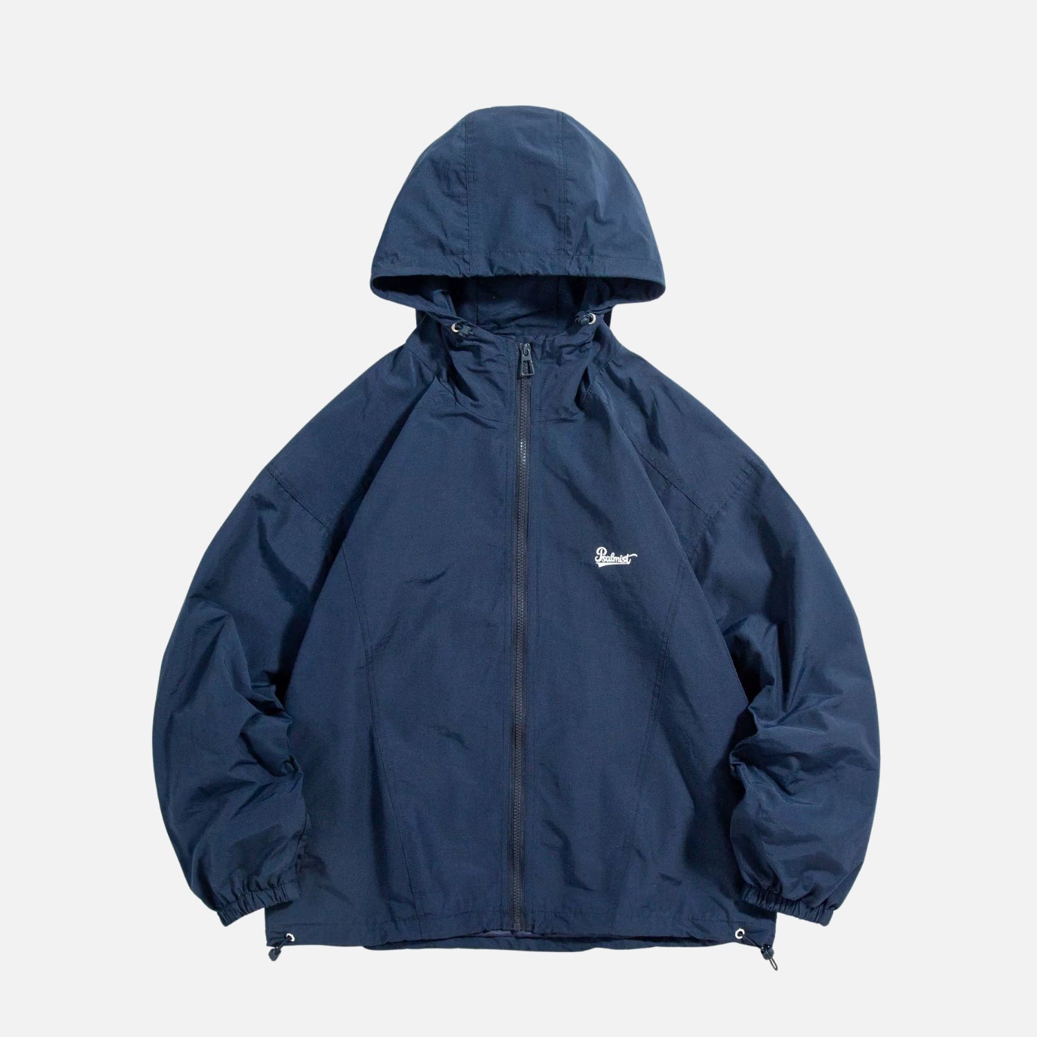 Solid Letter Print Hooded Windbreaker