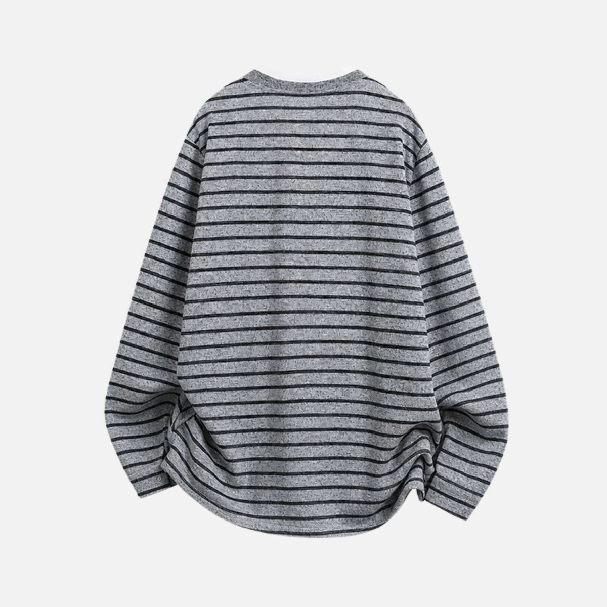 Vintage Faux-Layered Henley Sweatshirt
