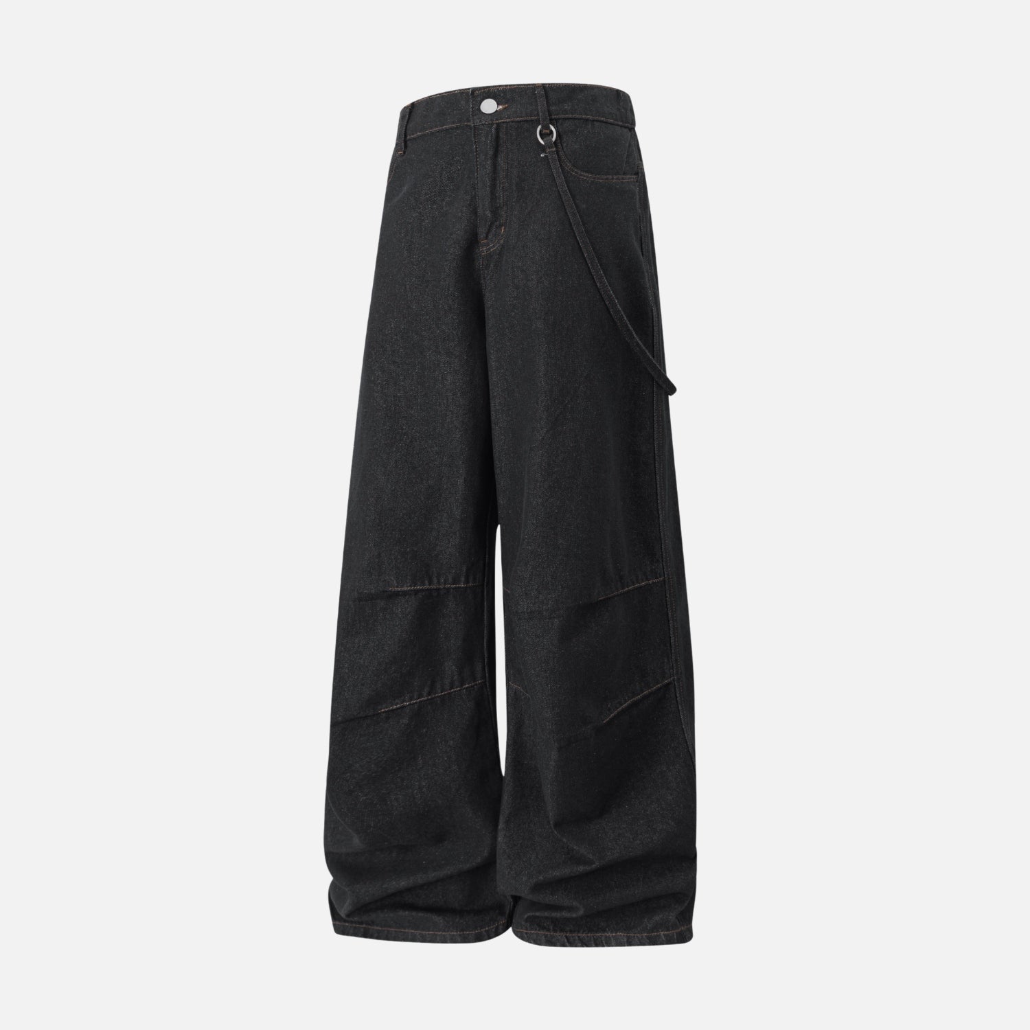 Double Pleated Baggy Jeans