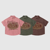 Cat Washed Distressed Shirts