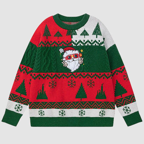 Cute Santa Embroidered Pullover