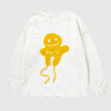 Smiley Fuzzy Knit Sweater