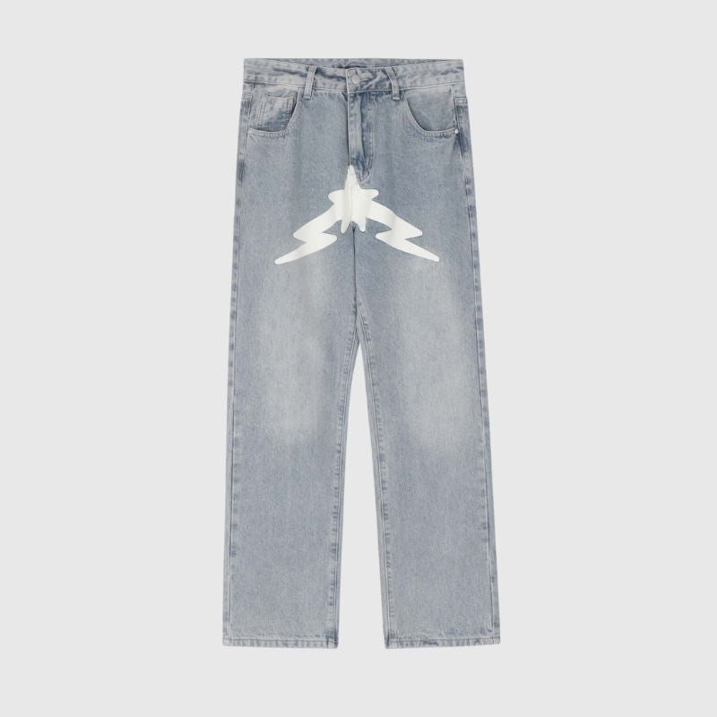 Star Pattern Printed Jeans