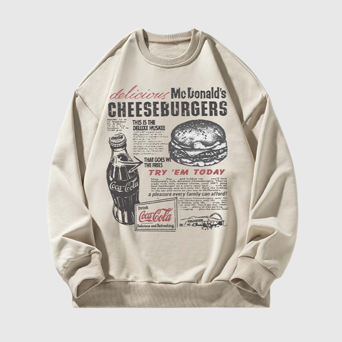 Retro Fast Food Graphic Sweatshirt