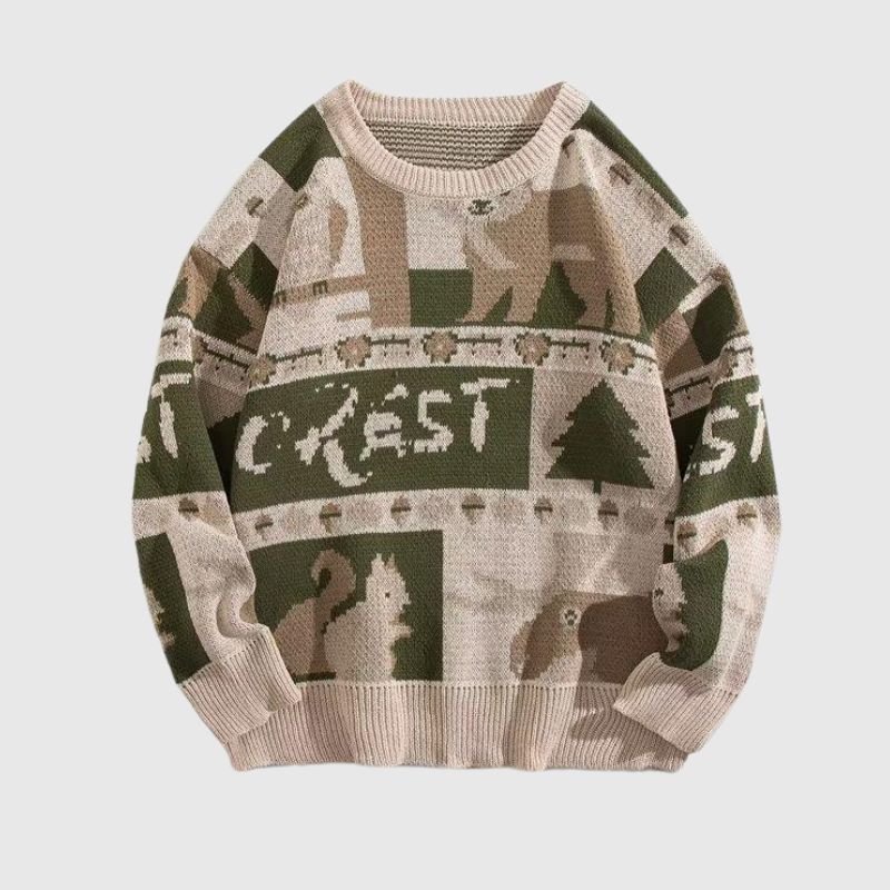 Vintage Color-Block Cozy Sweater