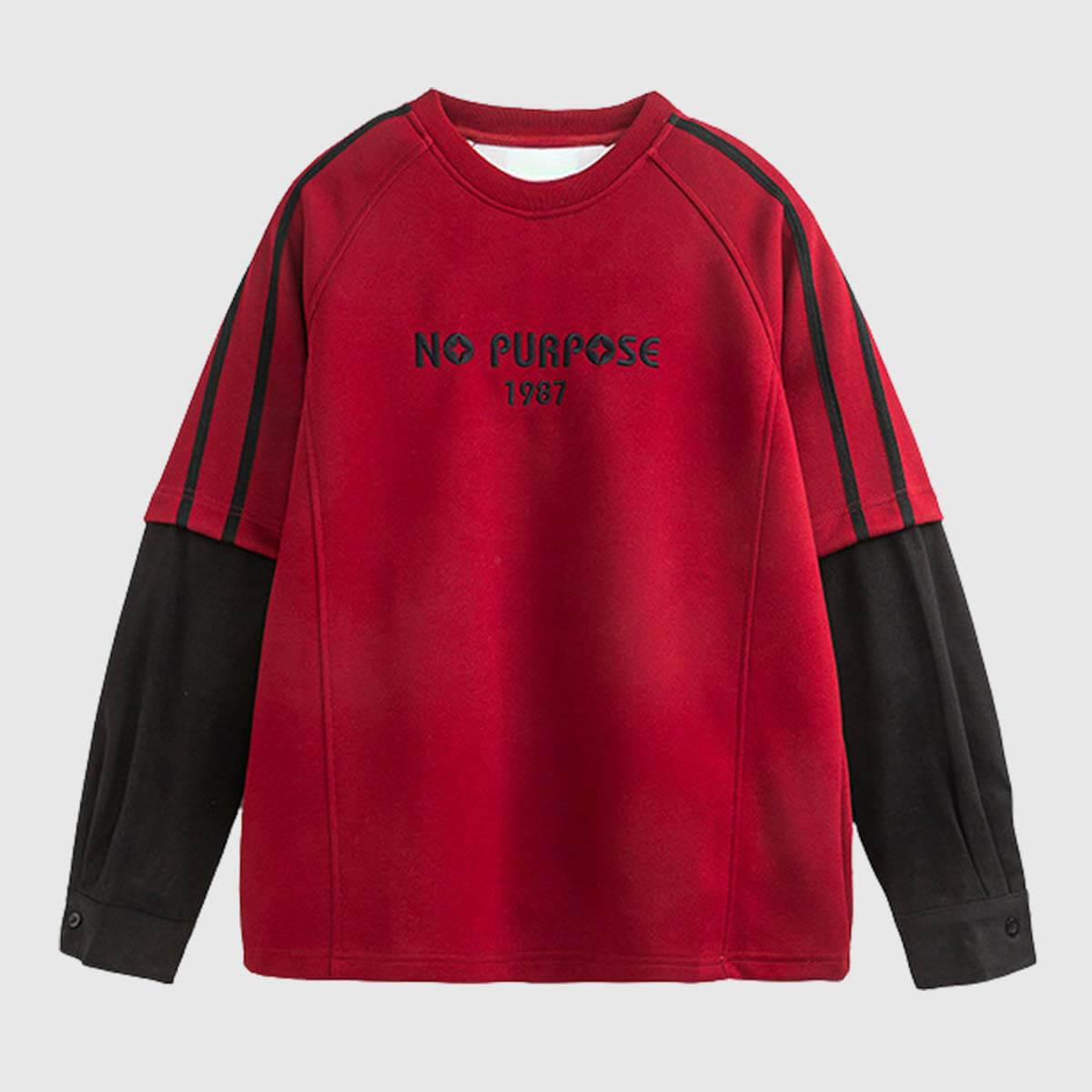Farbblock-Sweatshirt „NO PURPOSE“