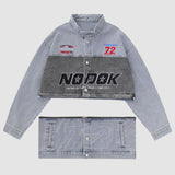 Number Embroidered Denim Jacket