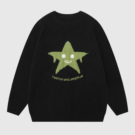 Funny Star Pattern Embroidered Pullover