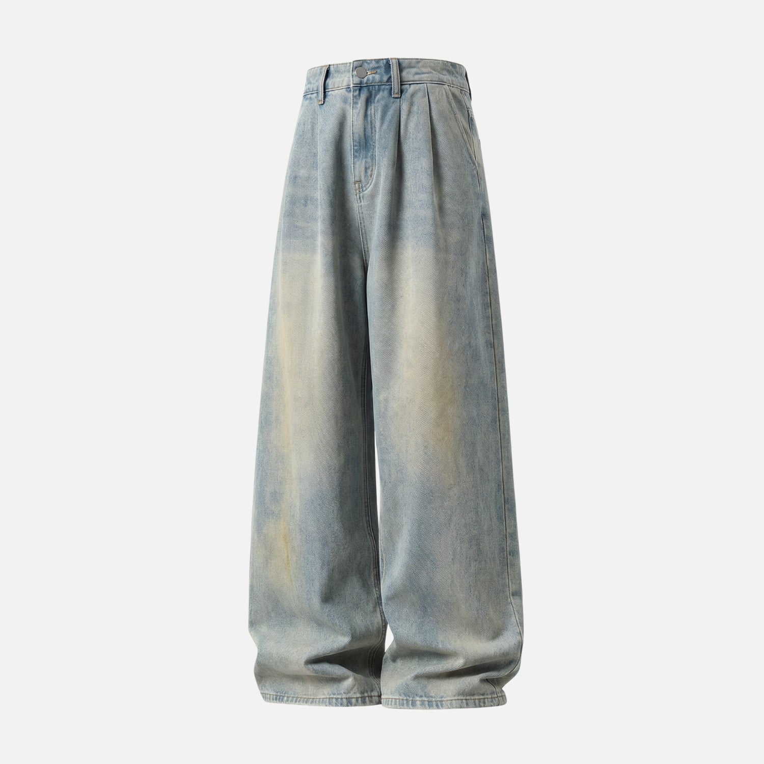 Washed Vintage Pleated Jeans