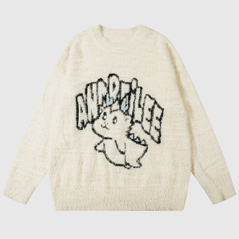 Cute Dragon Embroidered Pullover