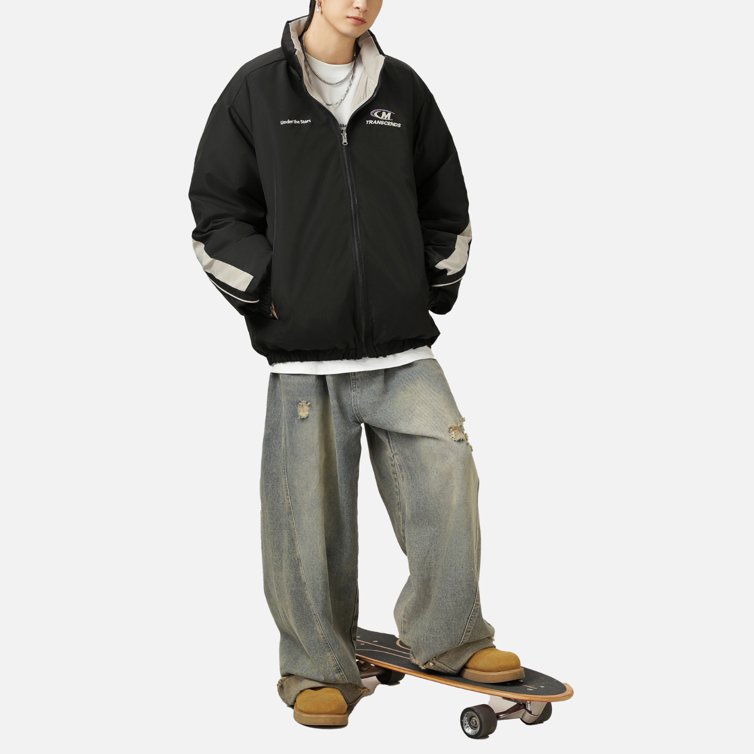 Chaqueta acolchada reversible de dos tonos