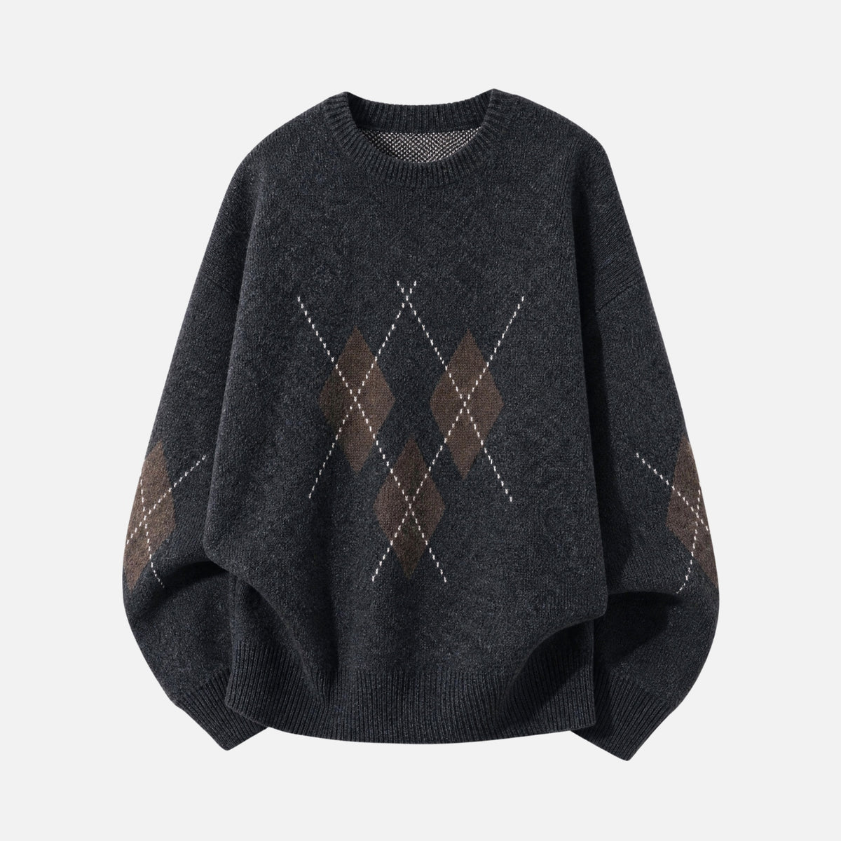 Vintage Diamond Colorblock Crewneck Sweater