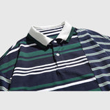 Patchwork Striped Polo Shirt