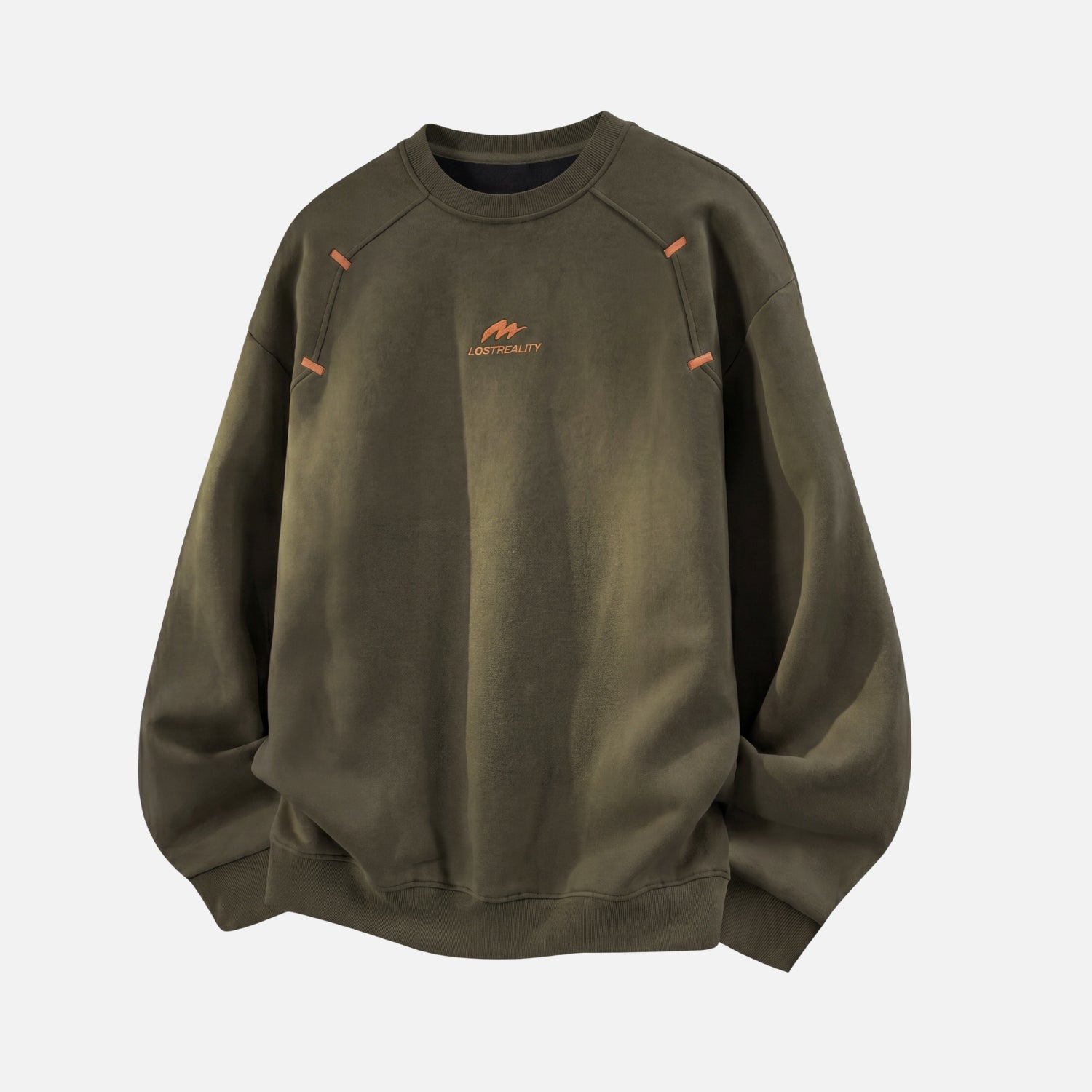 Suede-Texture Embroidered Sweatshirt