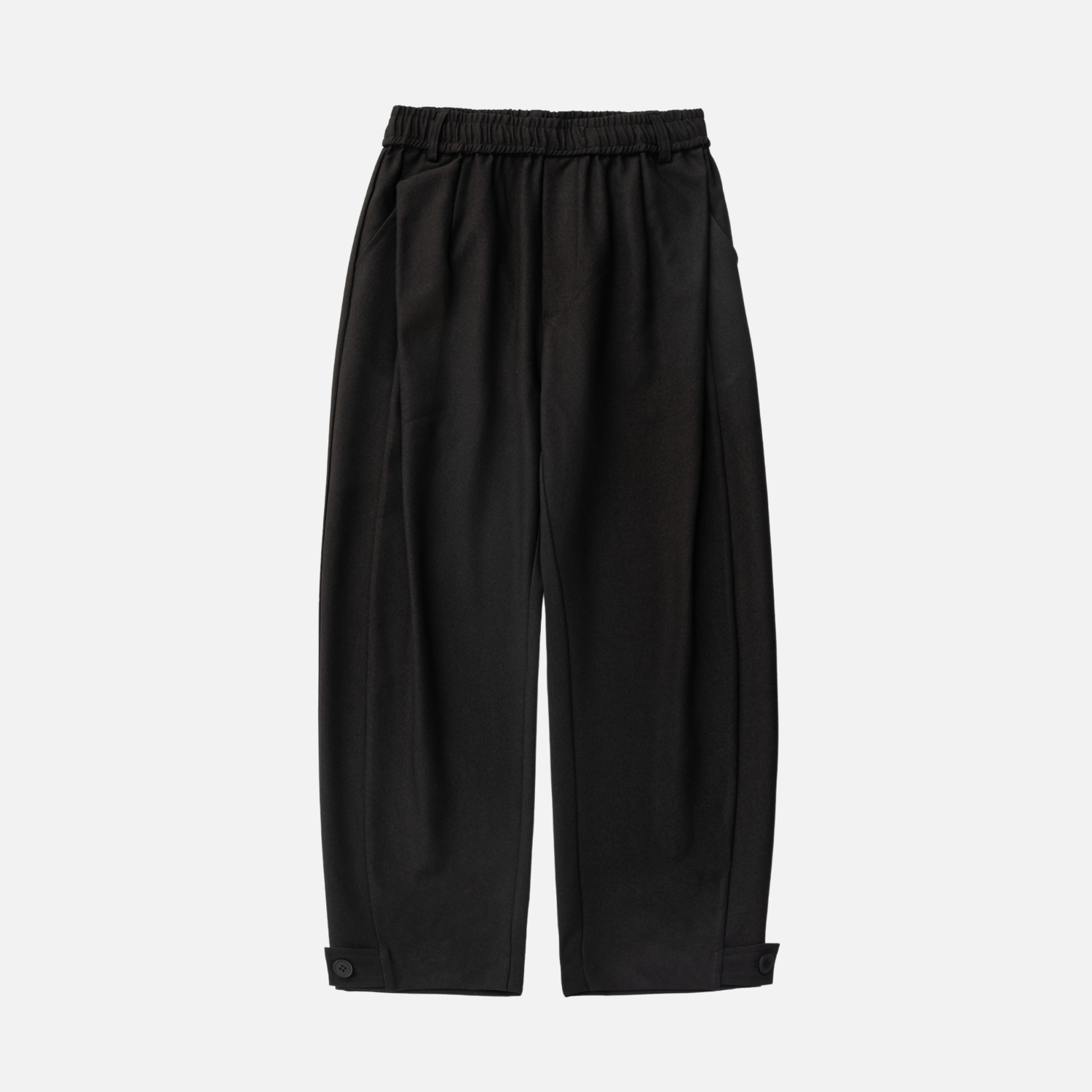 Draped Pleated Straight-Leg Trousers