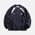 Japanisches Colorblock-Sweatshirt mit Rundhalsausschnitt