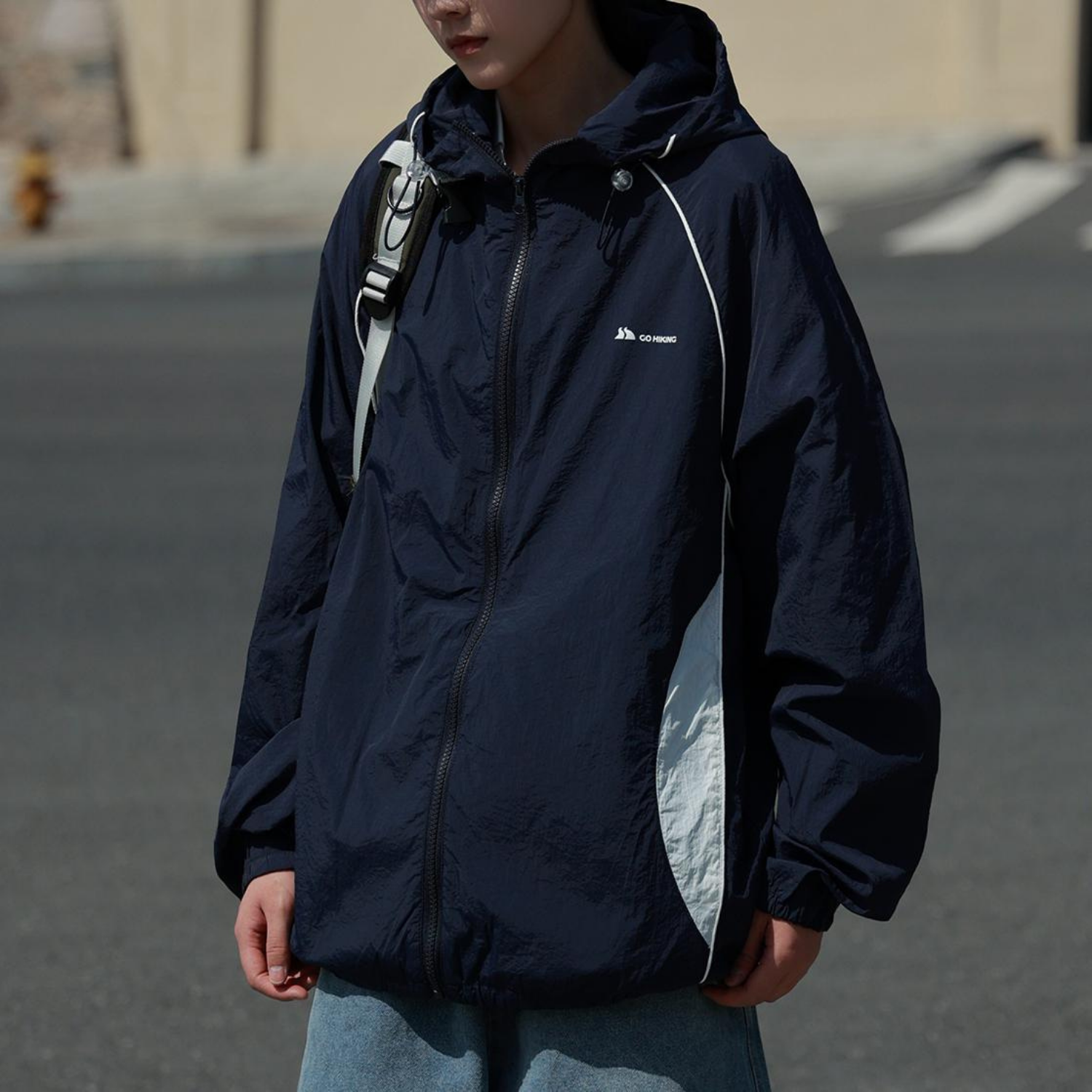 Colorblock Lightweight Hooded Windbreaker