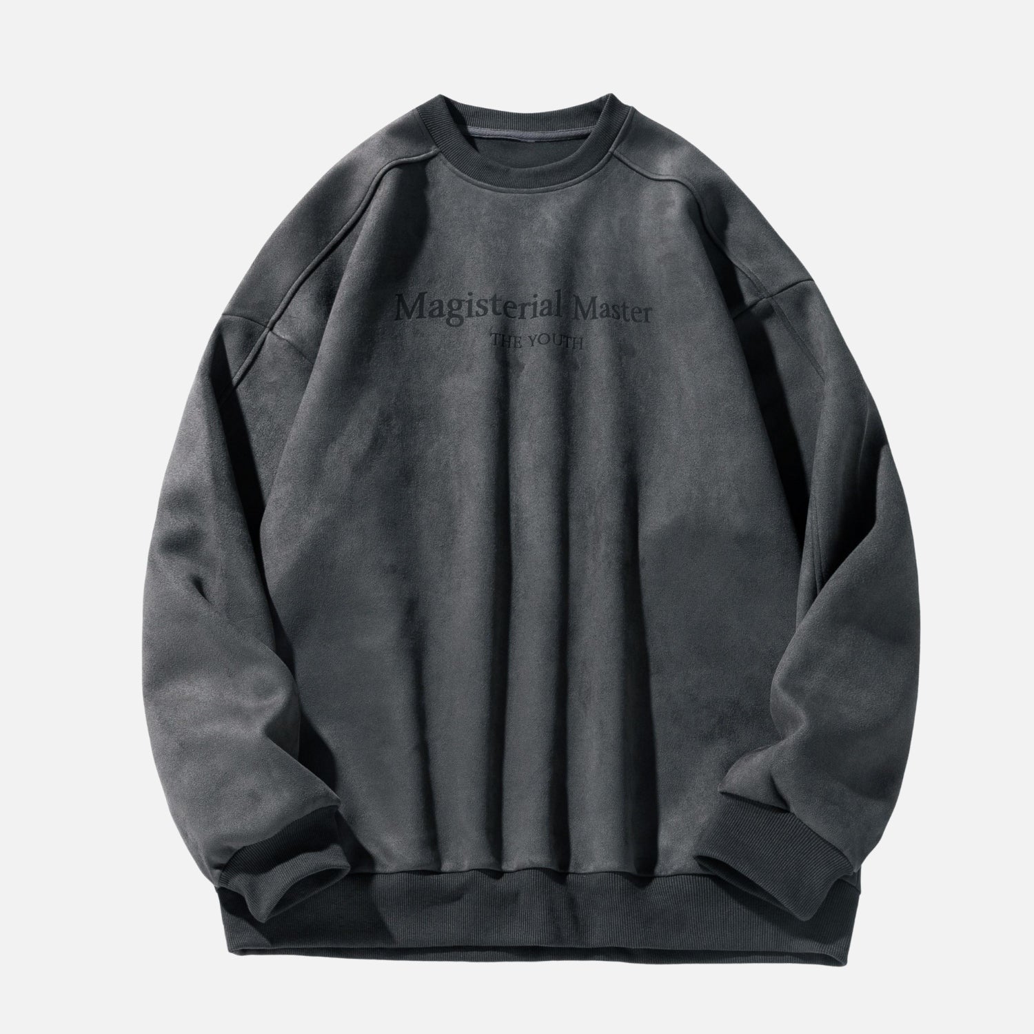 Vintage Suede-Look Crewneck Sweatshirt