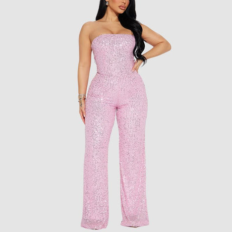 Strapless Sequined Jumpsuits