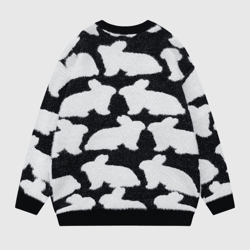 Rabbit Pattern Full Printed Pullover