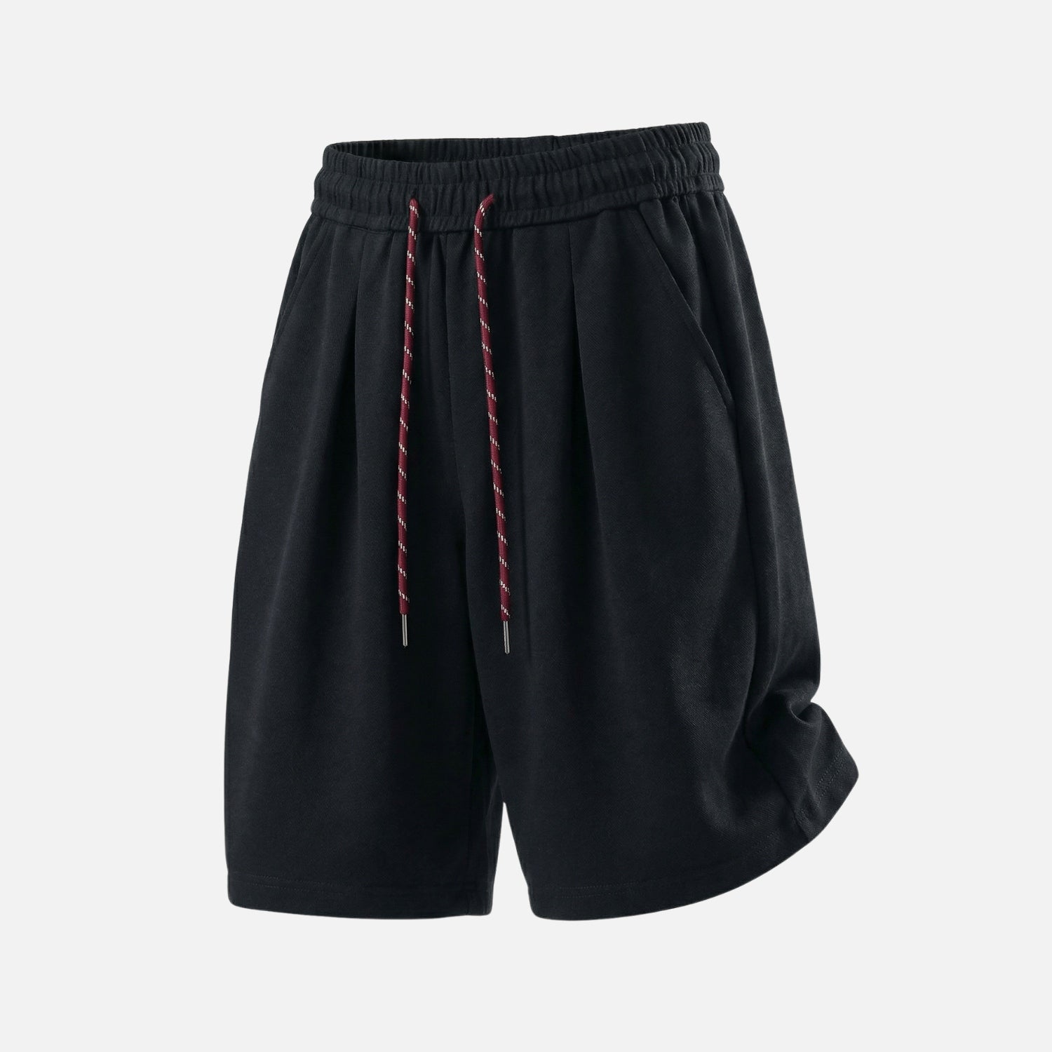 Contrast Drawstring Pleated Sweat Shorts