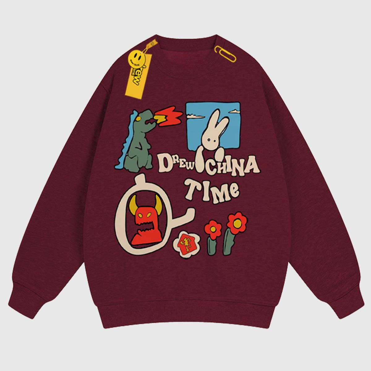 Cartoon Graphic Crewneck Sweatshirt