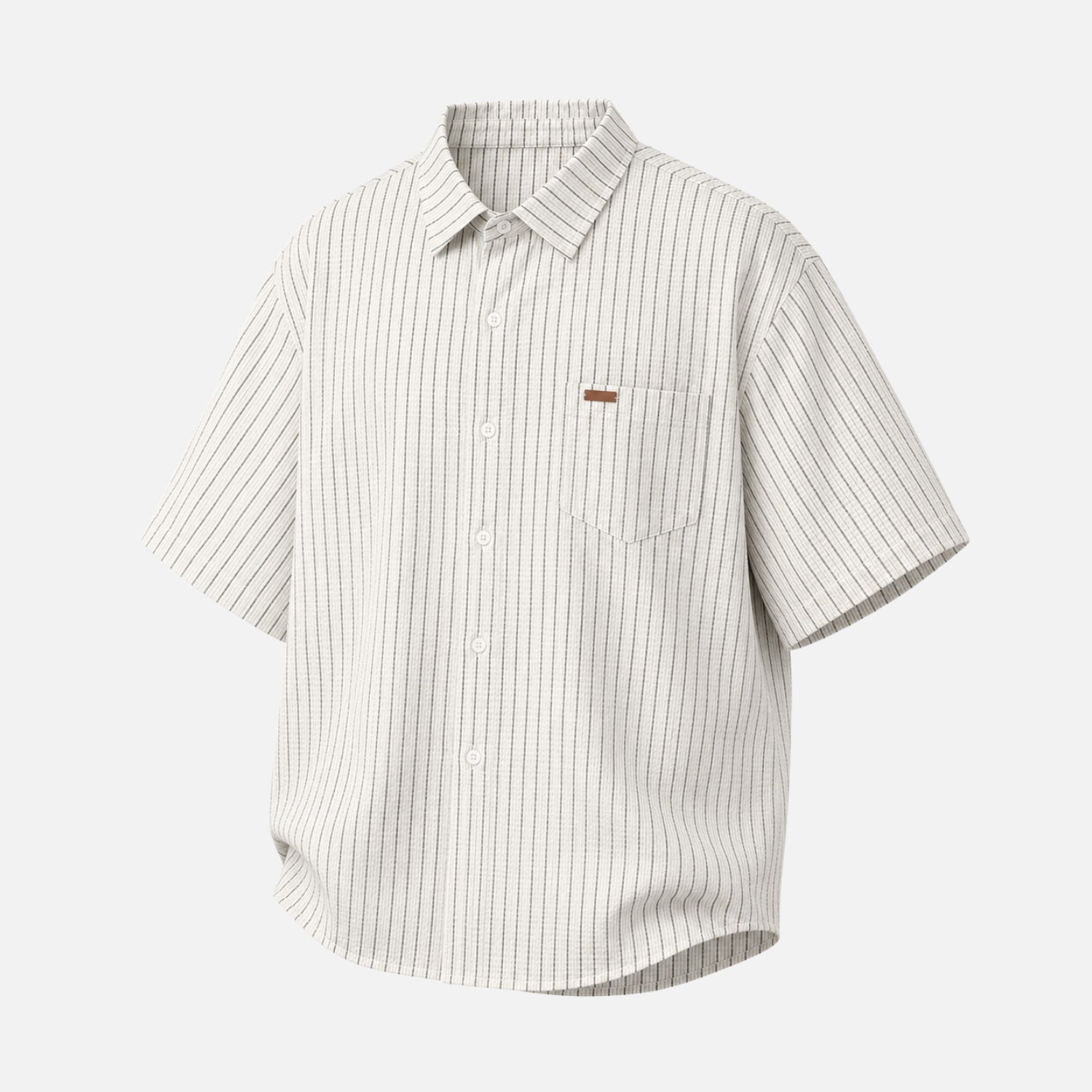 Textured Stripe Short-Sleeve Shirt