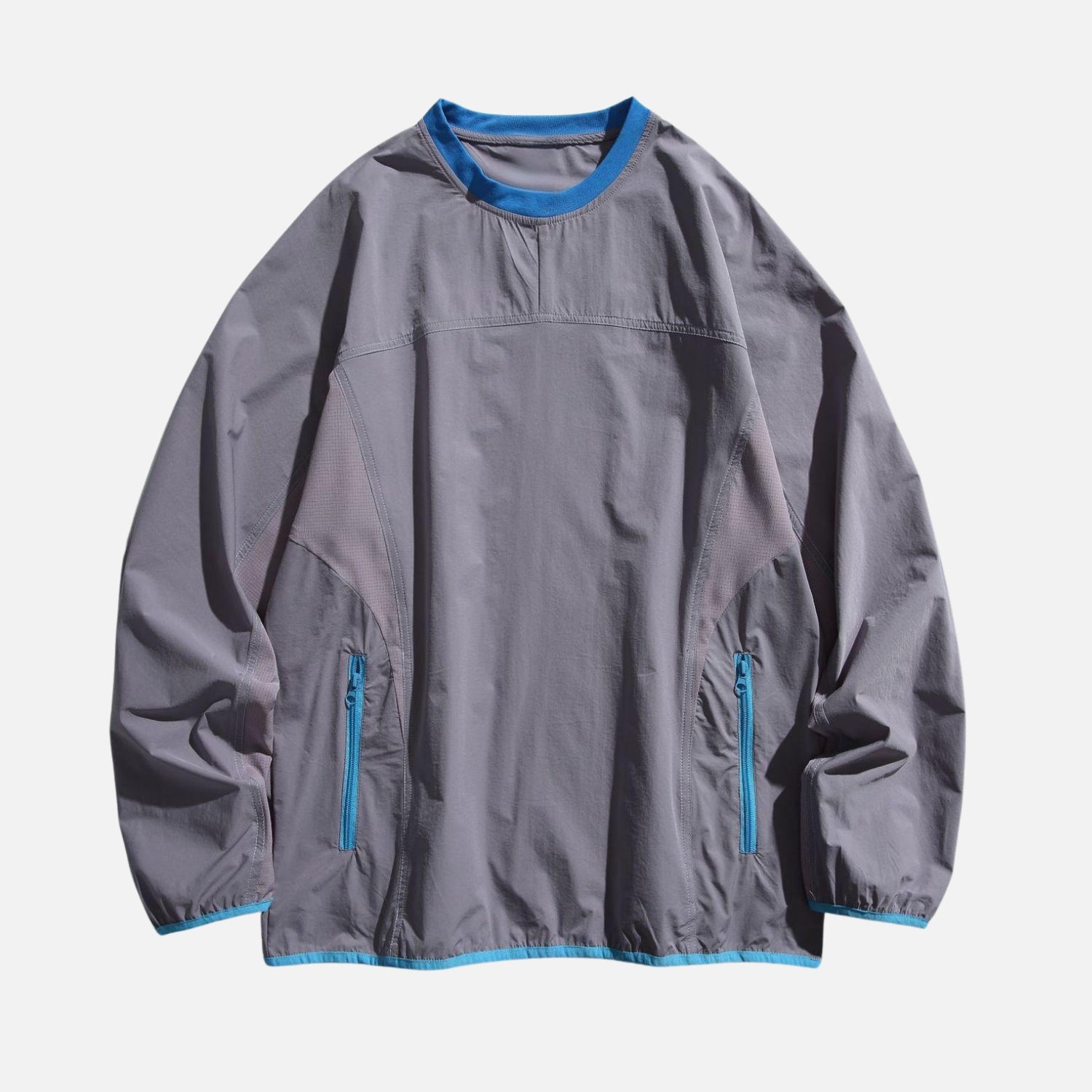 Sweatshirt mit Patchwork-Reißverschluss und Tasche