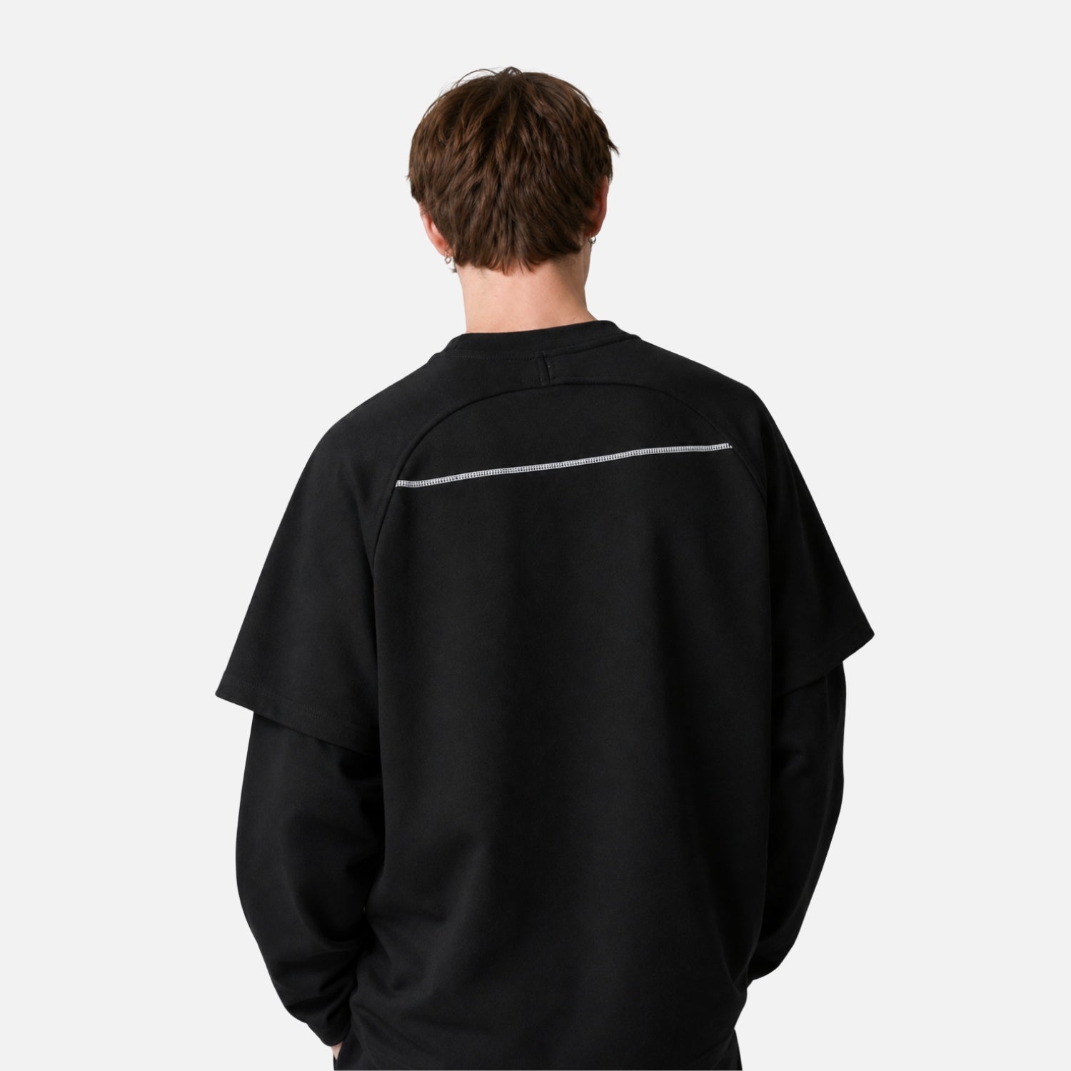 Droplet Print Layered Sweatshirt