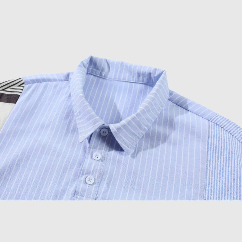 Patchwork-Hemden mit Kontraststreifen