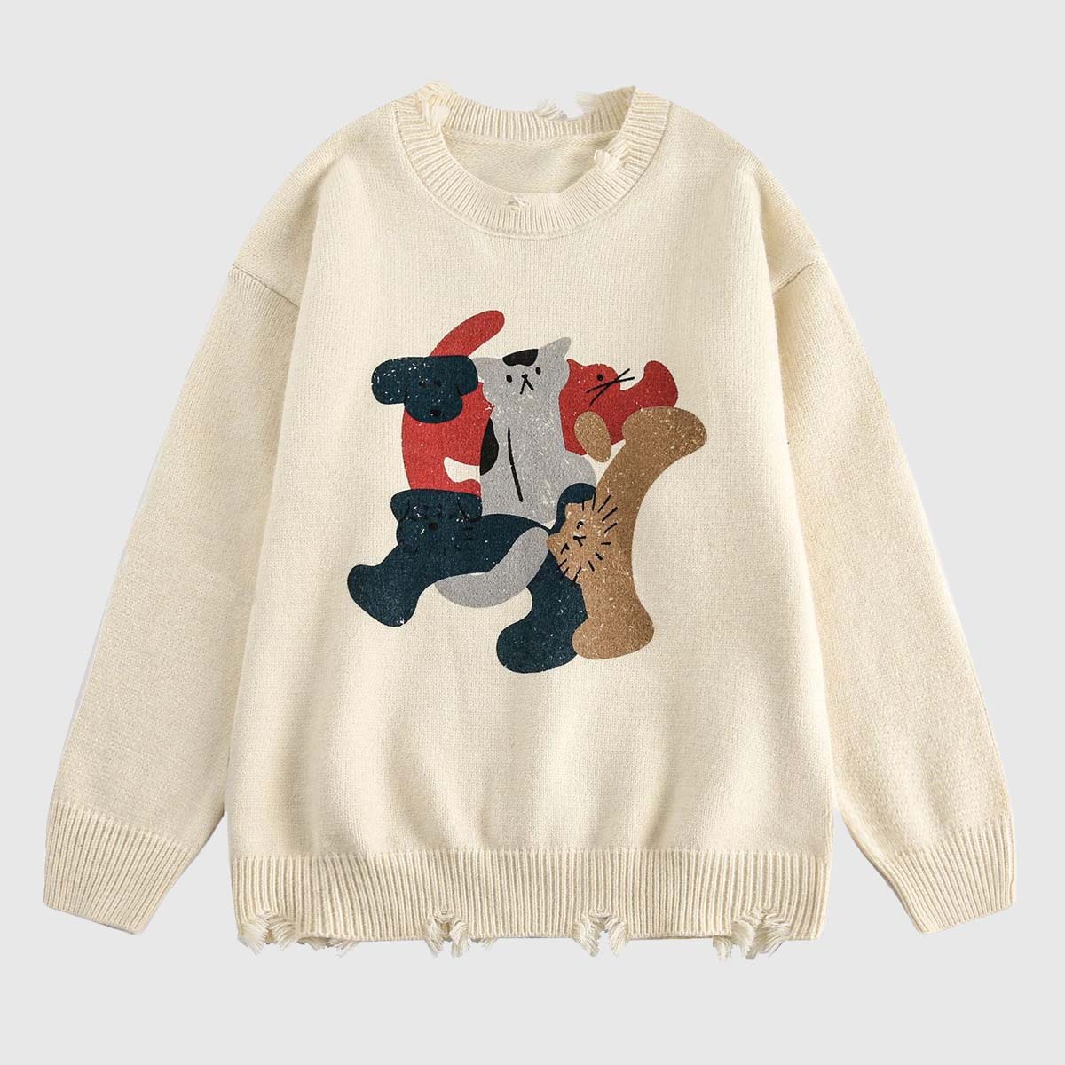 Cute Boxing Cats Sweater