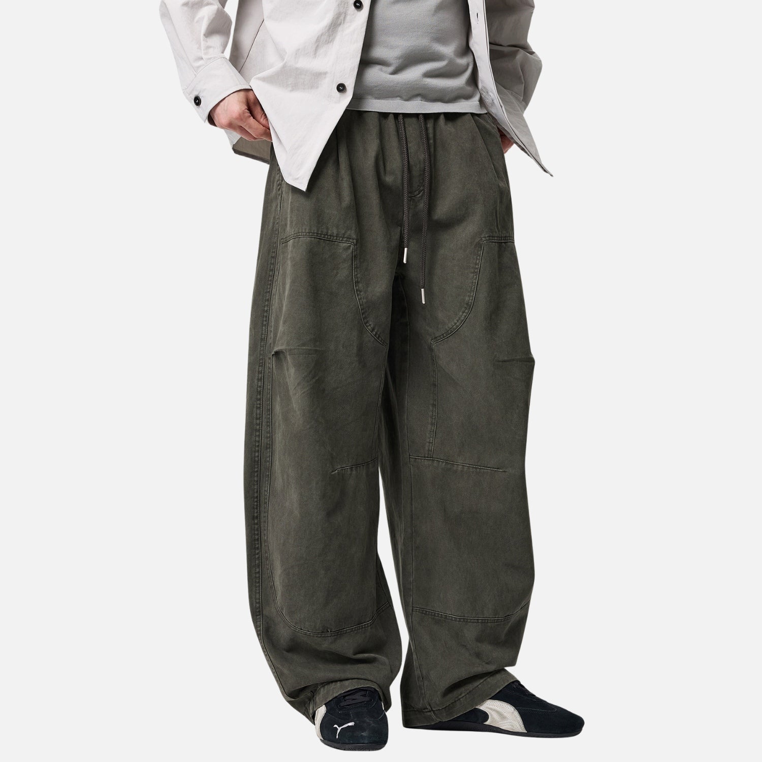 Punk-Inspired Washed Cotton Baggy Pants