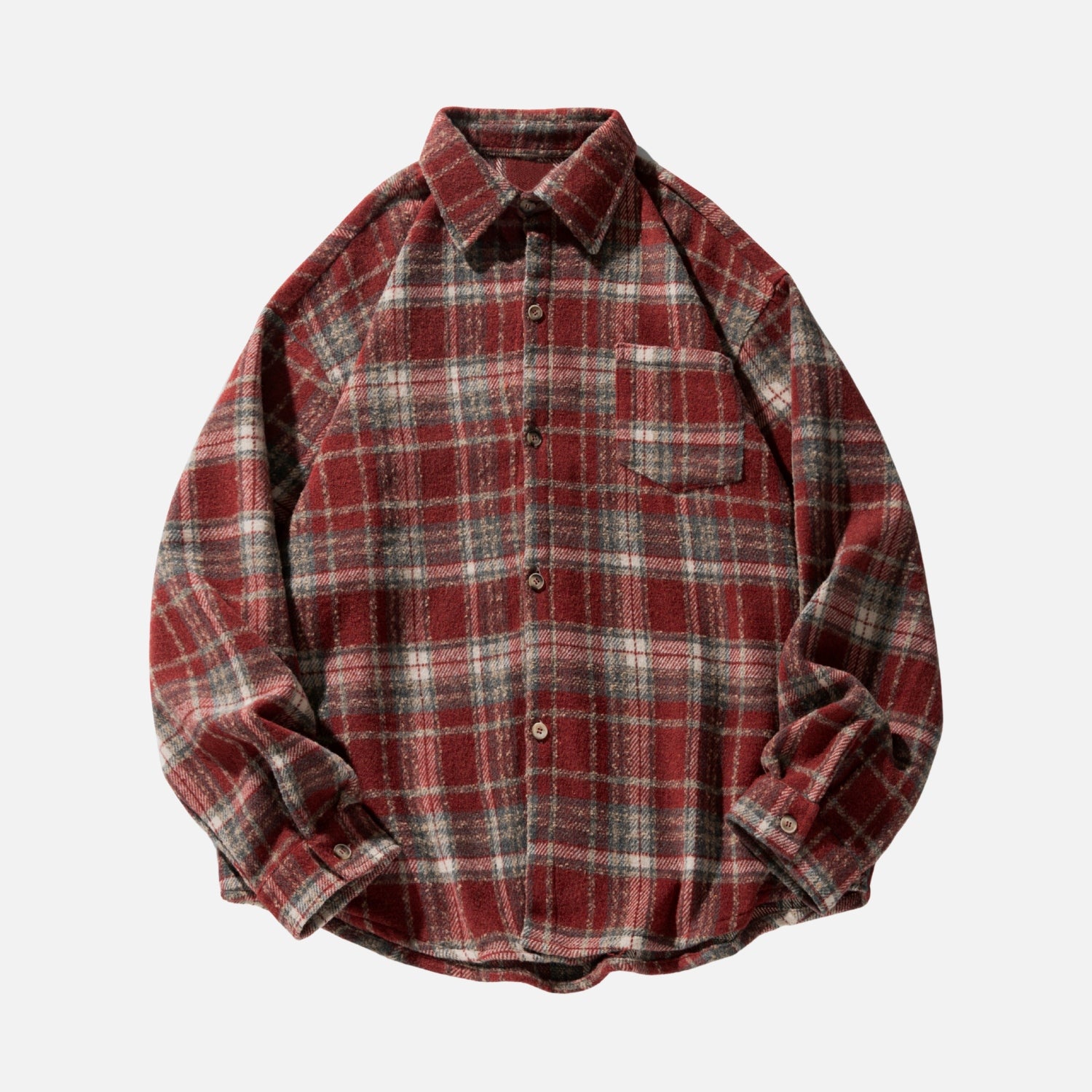 Vintage Plaid Long-Sleeve Shirt