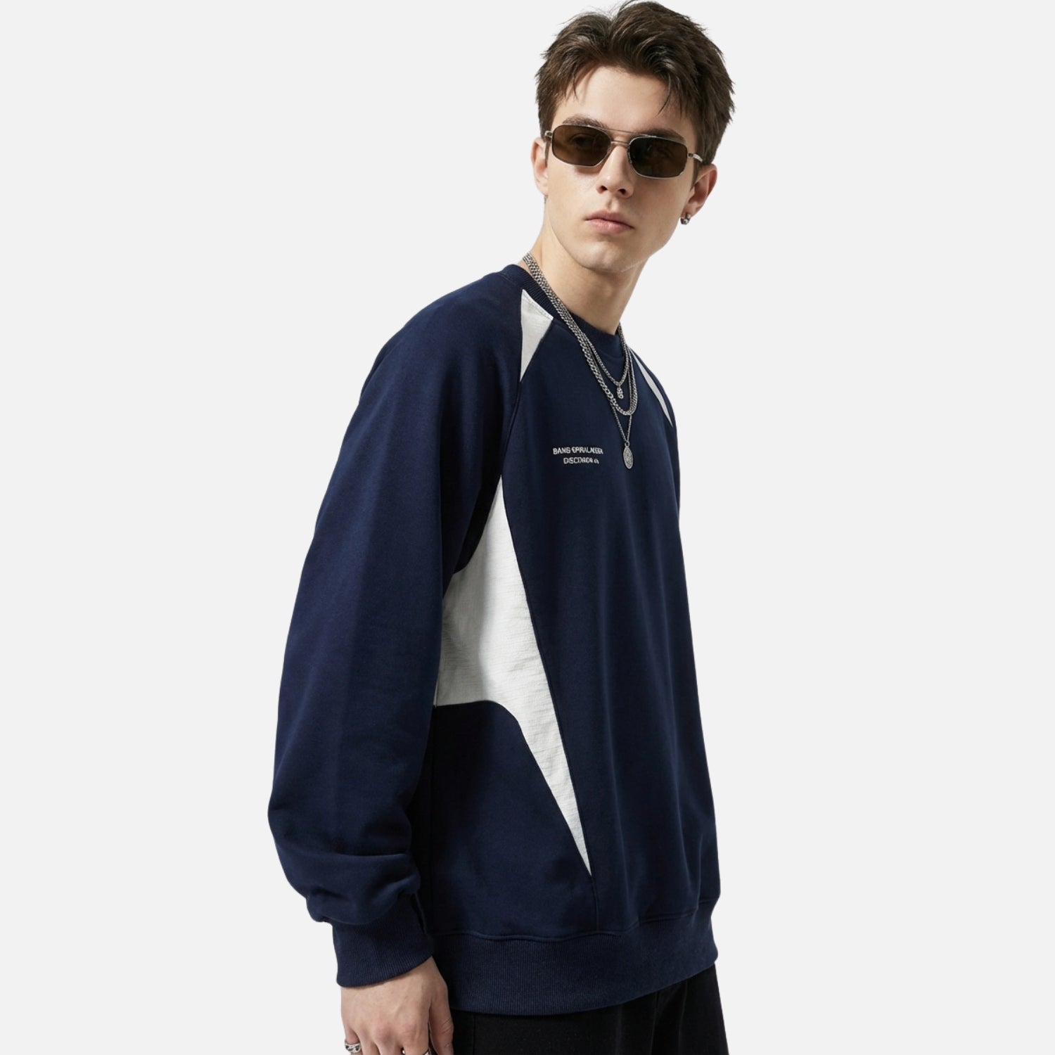 Colorblock Patchwork Crewneck Sweatshirt