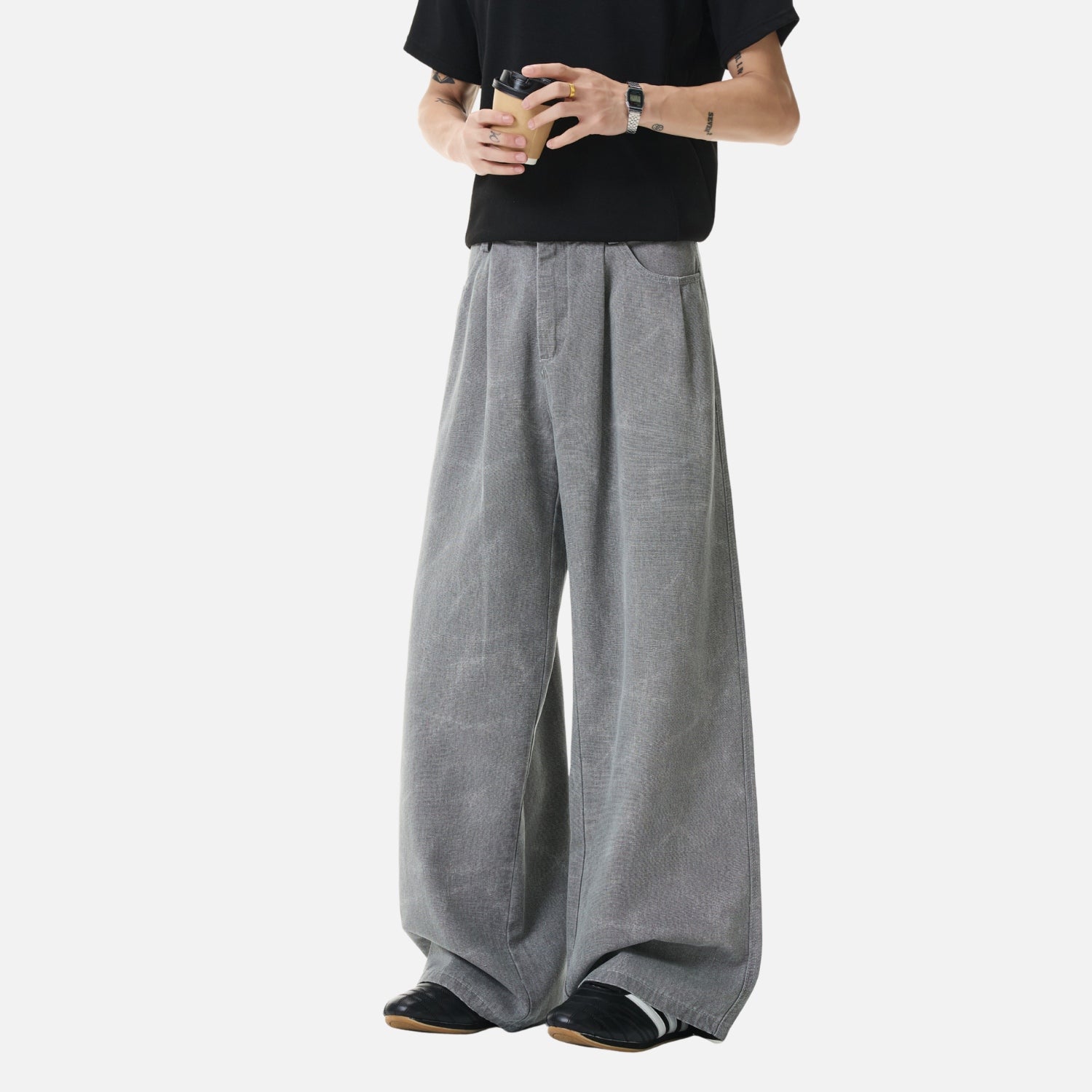 Old-Money Washed Denim Pants