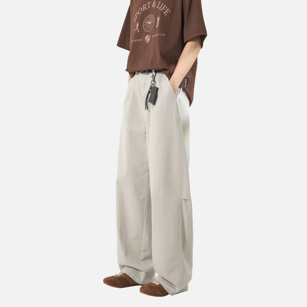 Japanese Vintage Pleated Straight-Leg Pants