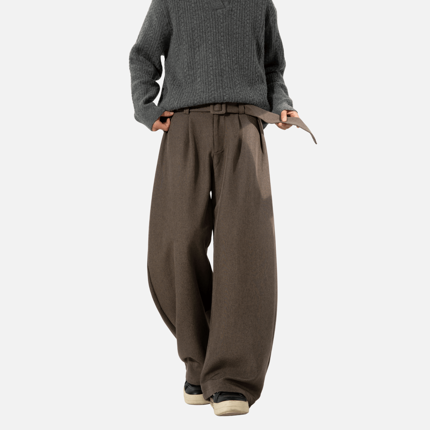 Pleated Drape Blade Baggy Trousers