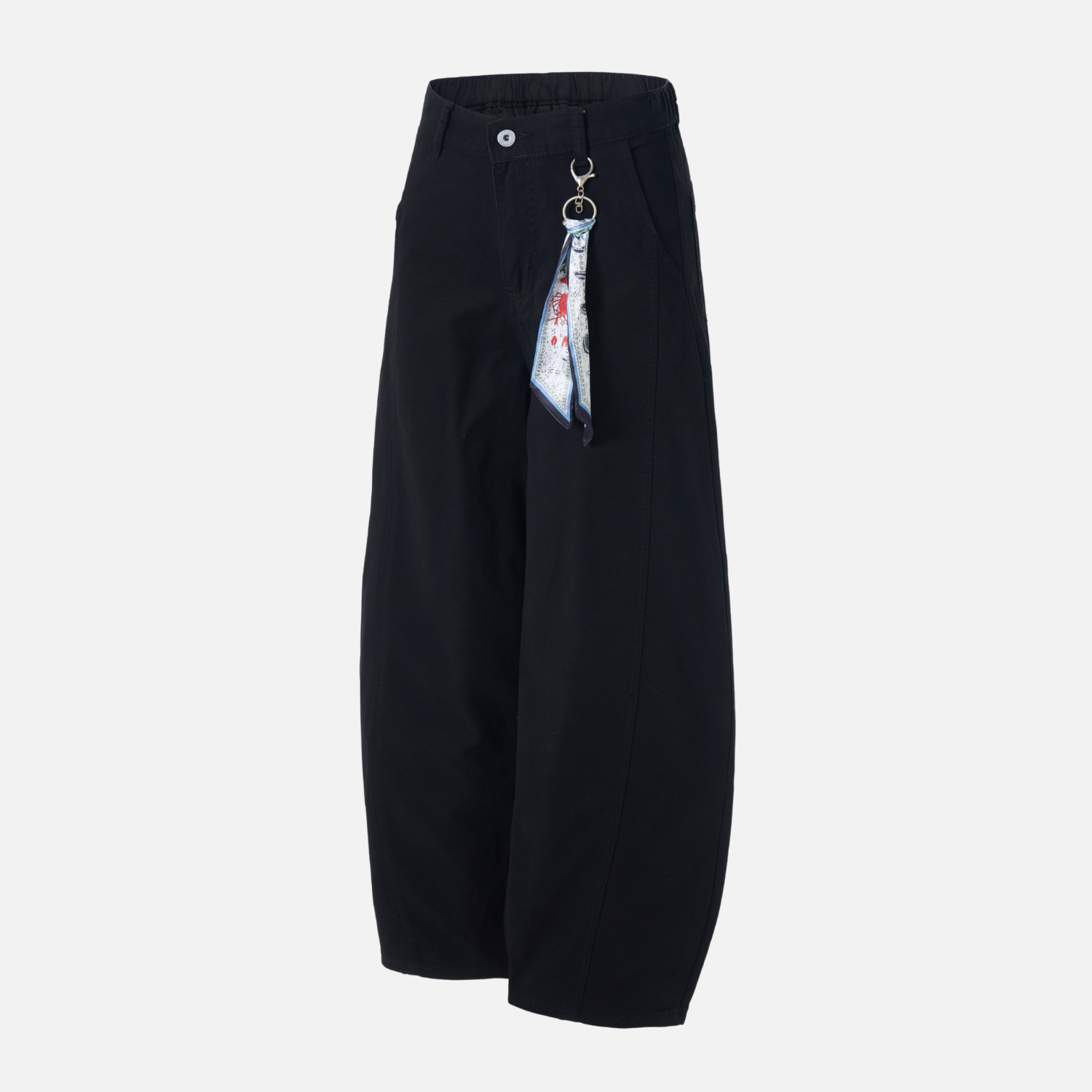 Anhängerdetail, schräge Cargohose, Baggy-Hose